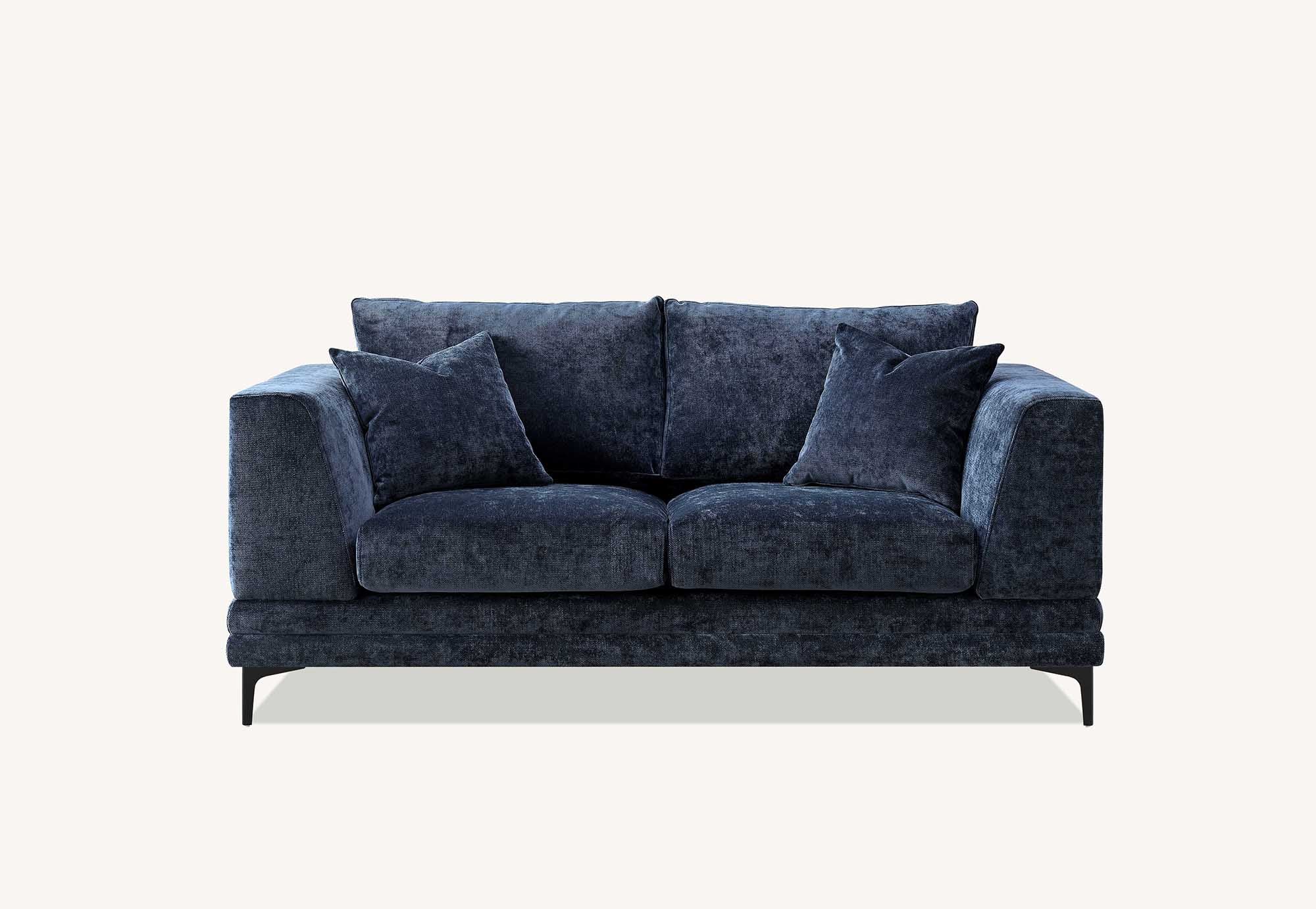 Lenox Sofa Range in Aegean Blue Velvet 3 or 2 Seater