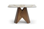 Levente 120cm Table - Brass & White Pandora Classico
