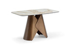Levente 120cm Table - Brass & White Pandora Classico