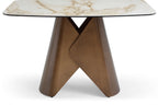 Levente 120cm Table - Brass & White Pandora Classico