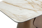 Levente 120cm Table - Brass & White Pandora Classico