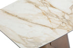 Levente 120cm Table - Brass & White Pandora Classico