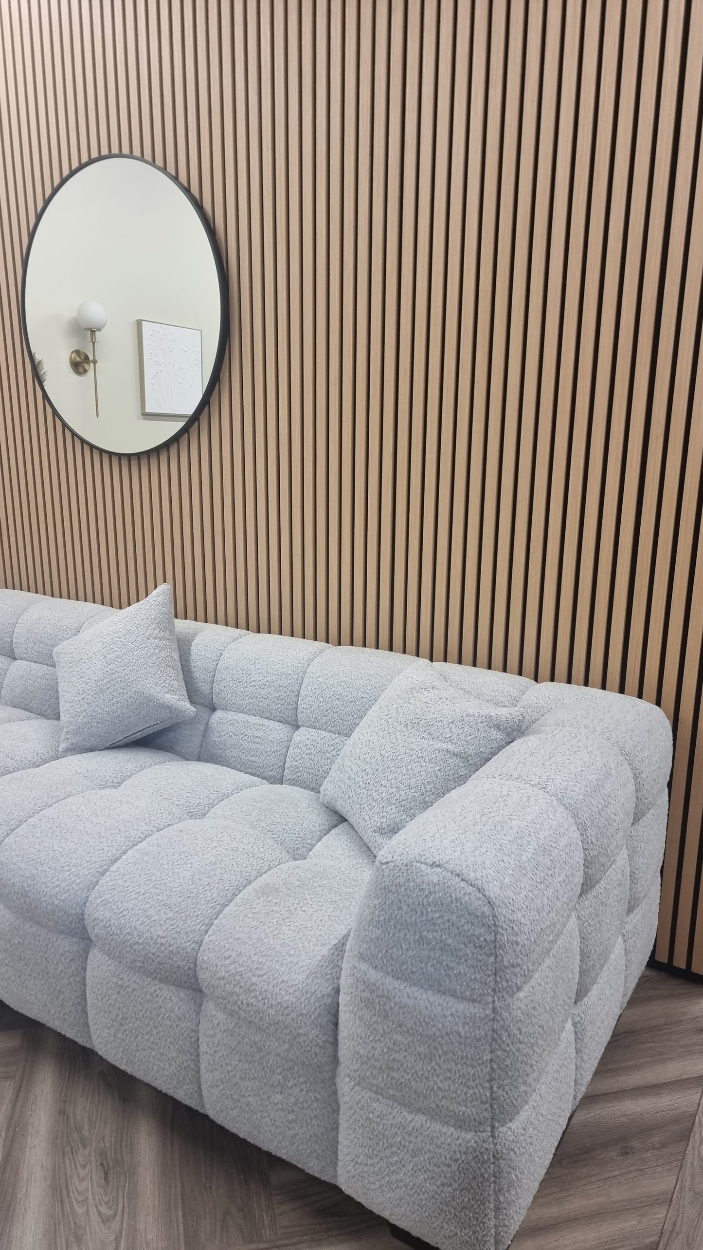 Acoustic Slatted Wall Panel - Light Oak 2.4m x 0.6m (4 Pieces)