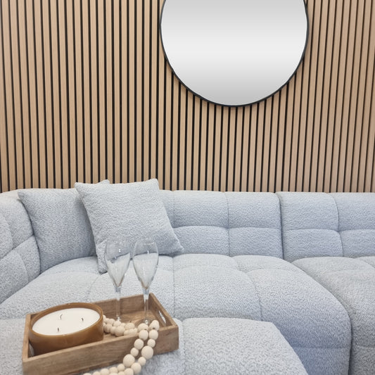 Acoustic Slatted Wall Panel - Light Oak 2.4m x 0.6m (4 Pieces)