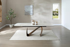 Lusso Extending Table - Brushed Brass & Sunset Statuario