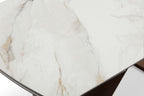 Lusso Extending Table - Brushed Brass & Sunset Statuario