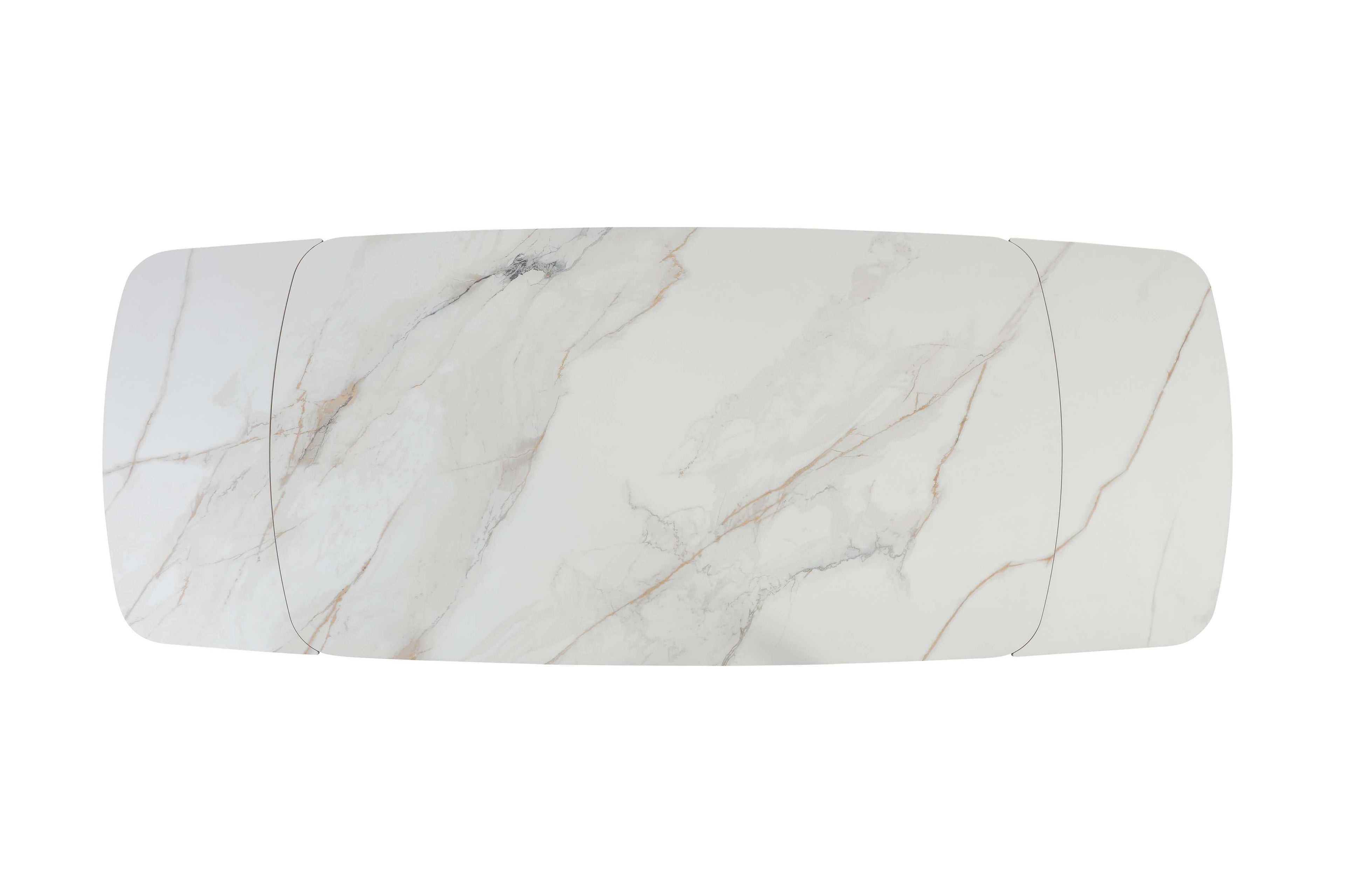 Lusso Extending Table - Brushed Brass & Sunset Statuario