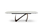 Lusso Extending Table - Brushed Brass & Sunset Statuario