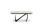 Lusso Extending Table - Brushed Brass & Sunset Statuario