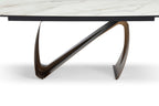 Lusso Extending Table - Brushed Brass & Sunset Statuario