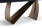 Lusso Extending Table - Brushed Brass & Sunset Statuario