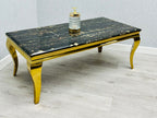 Sofia Black & Gold Marble Coffee Table 120cm