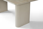 Marlow 180cm Table - Satin Cream & Travertine