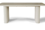 Marlow 180cm Table - Satin Cream & Travertine
