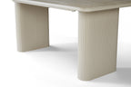 Marlow 180cm Table - Satin Cream & Travertine