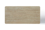 Marlow 180cm Table - Satin Cream & Travertine