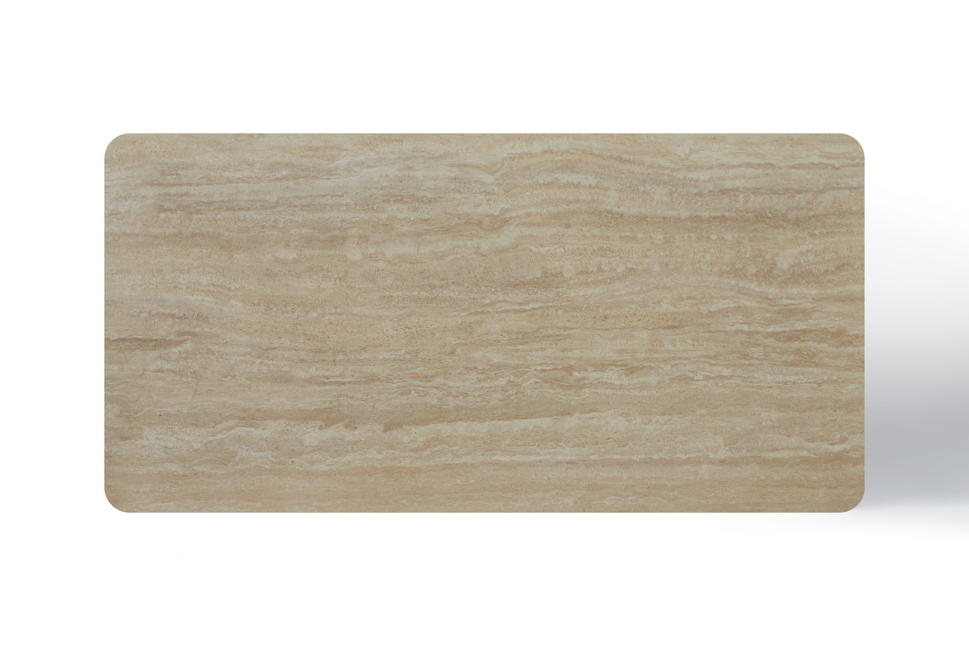 Marlow 180cm Table - Satin Cream & Travertine