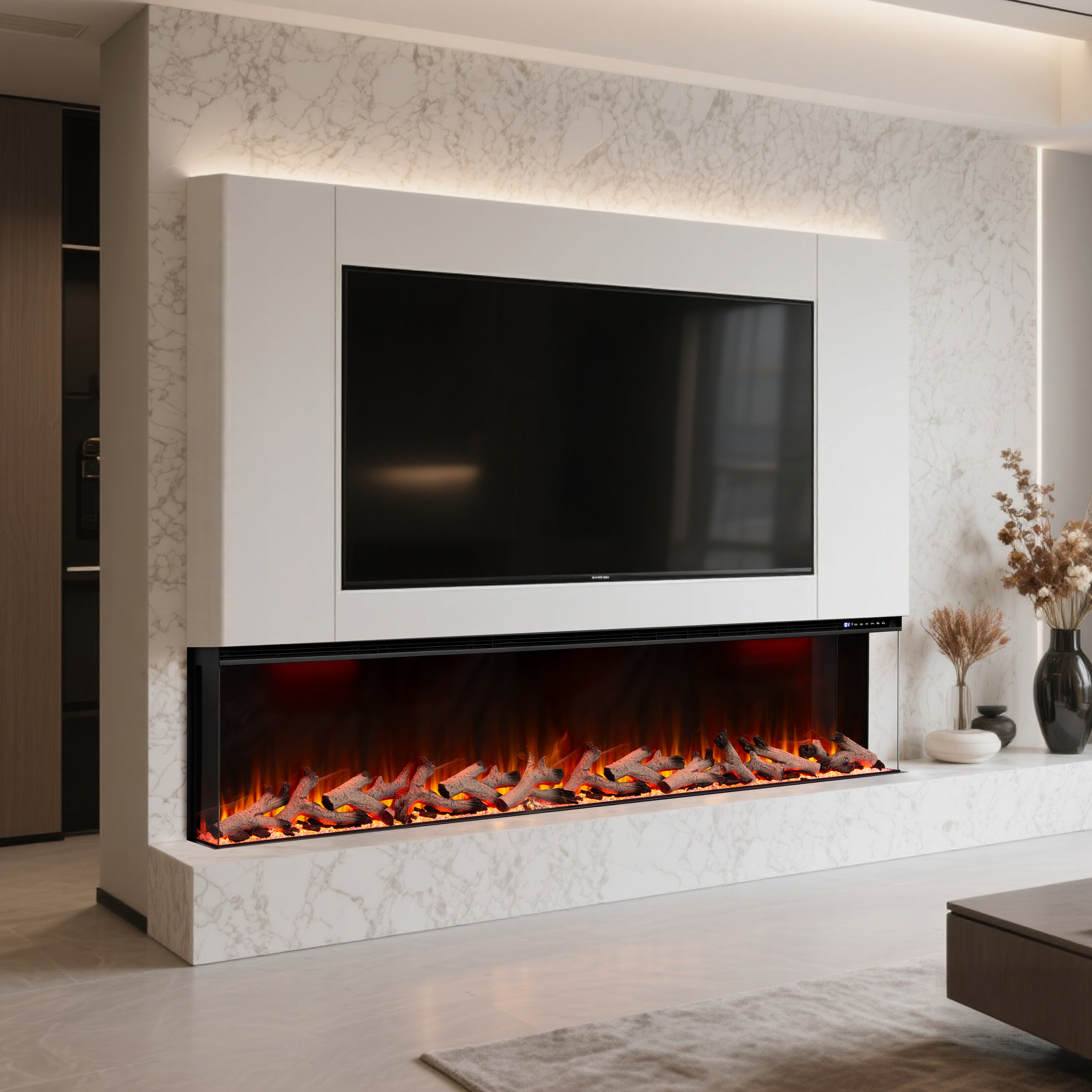 Maison 3 Sided Electric Fireplace - 80 inch