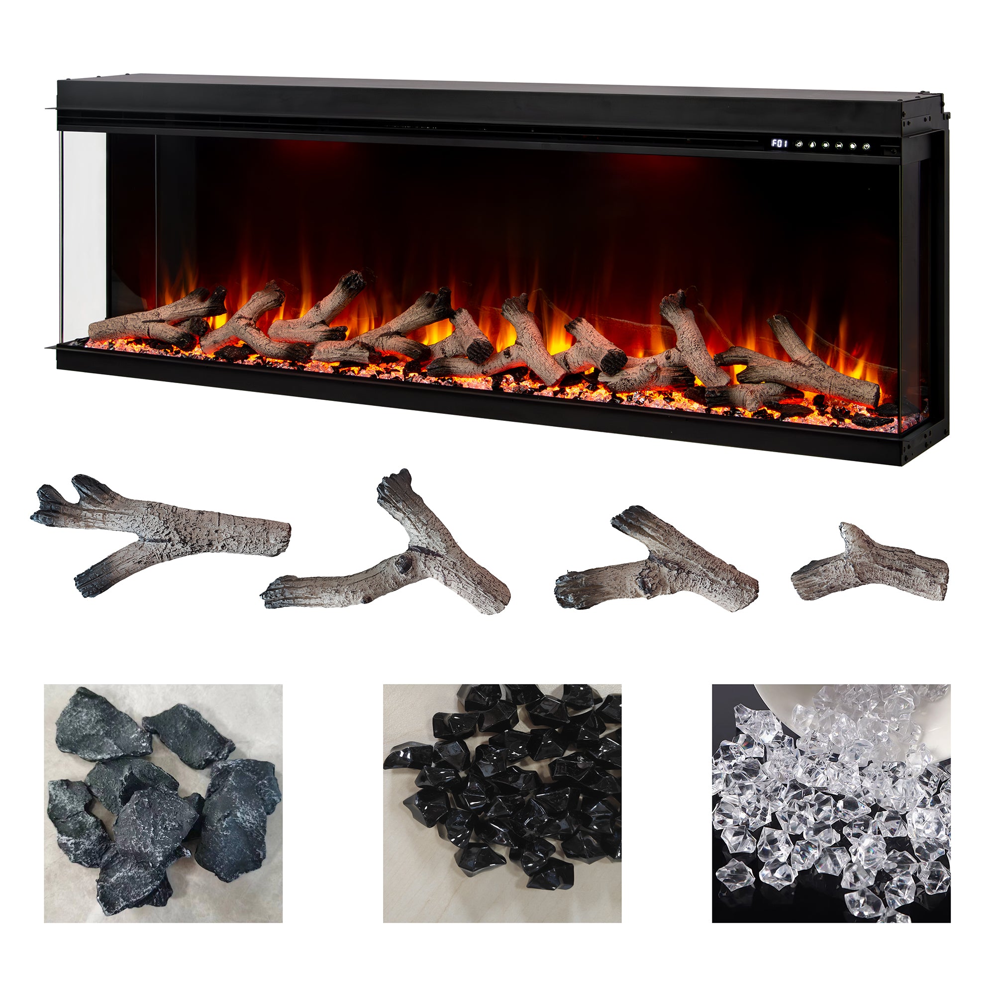 Maison 3 Sided Electric Fireplace - 50 inch