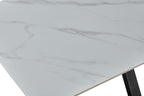 Milana Cross Leg Table - White Sintered Stone