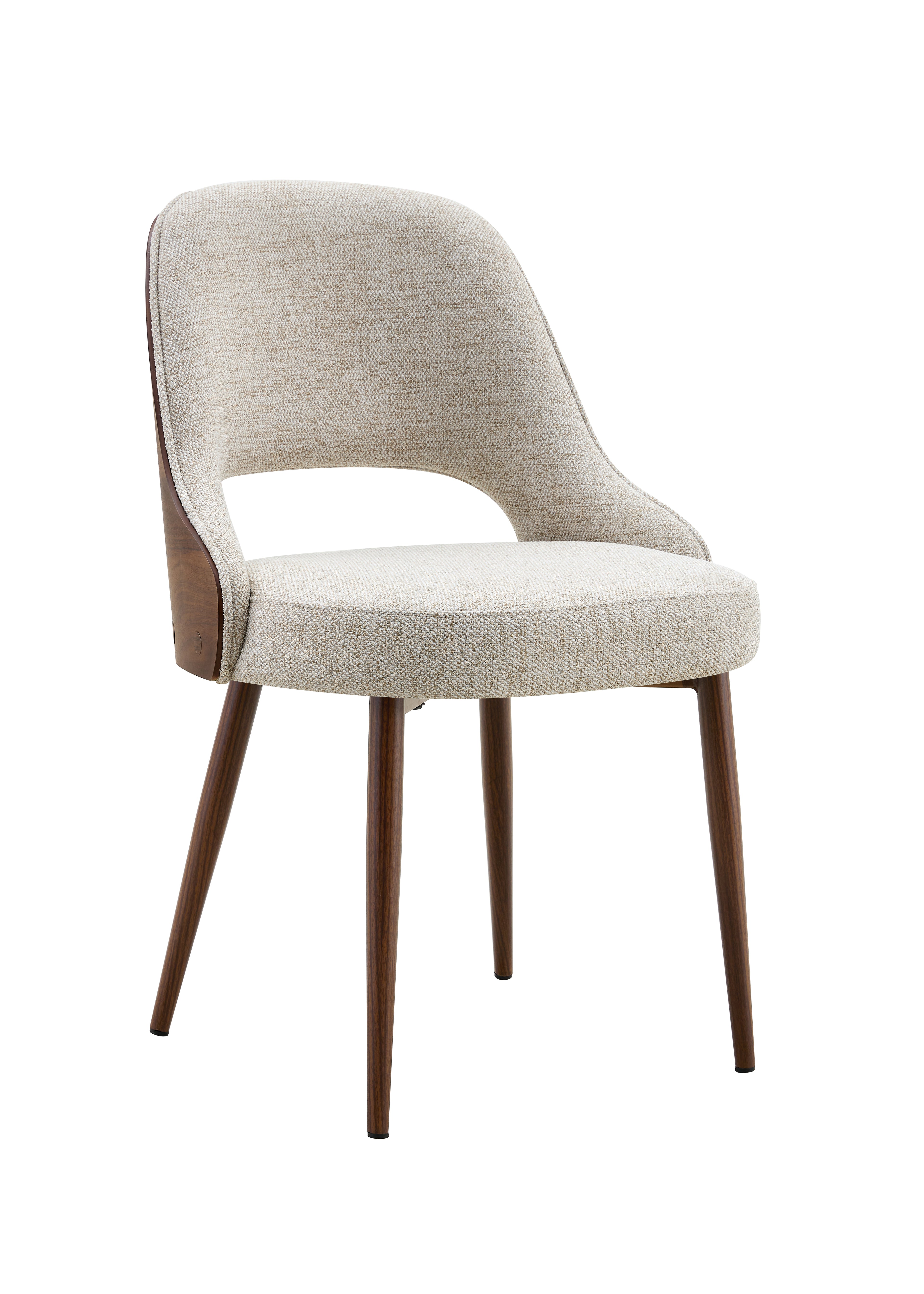 Milo Dining Chair - Walnut & Light Taupe