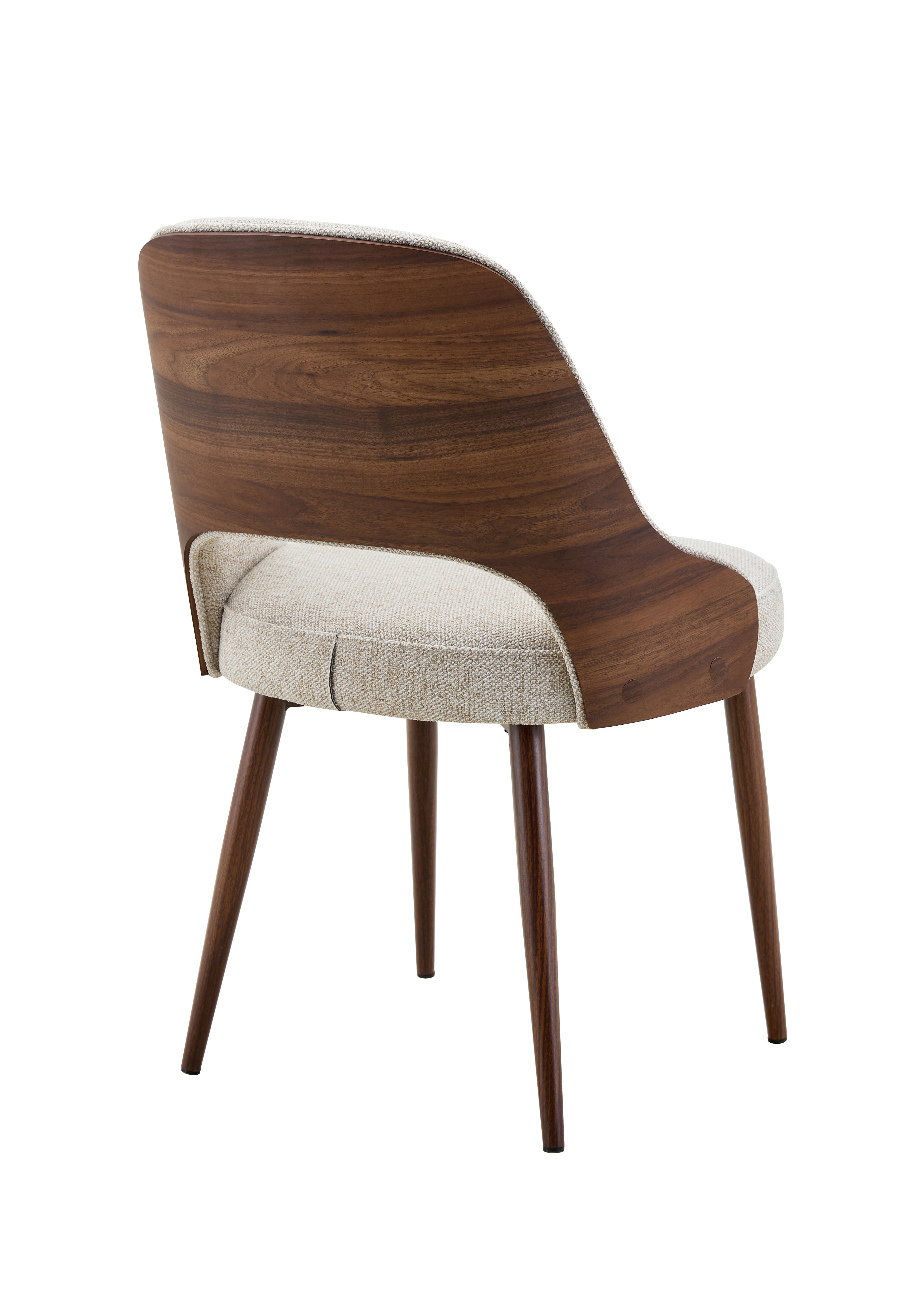 Milo Dining Chair - Walnut & Light Taupe