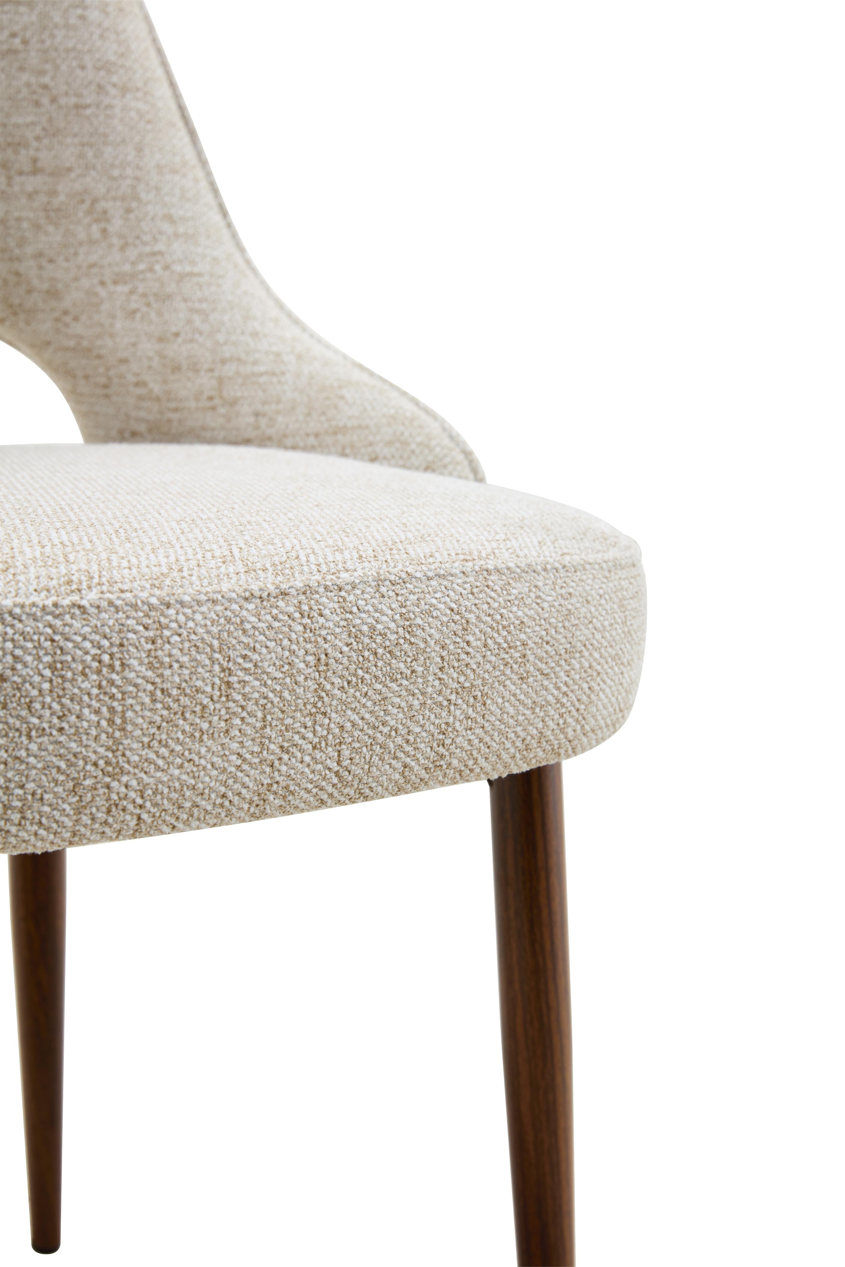 Milo Dining Chair - Walnut & Light Taupe