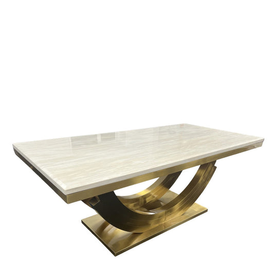 Monaco Gold 2m Marble Dining Table