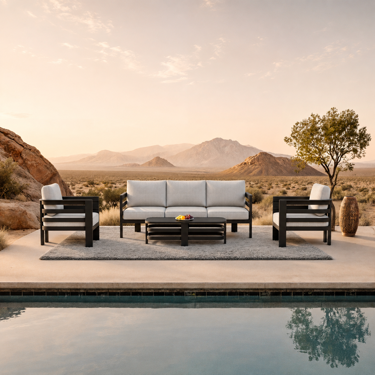 Andros Outdoor Lounge Set - Onyx - 5 Seater