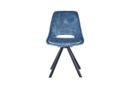 Rosa Velvet Blue - Swivel Black Legs