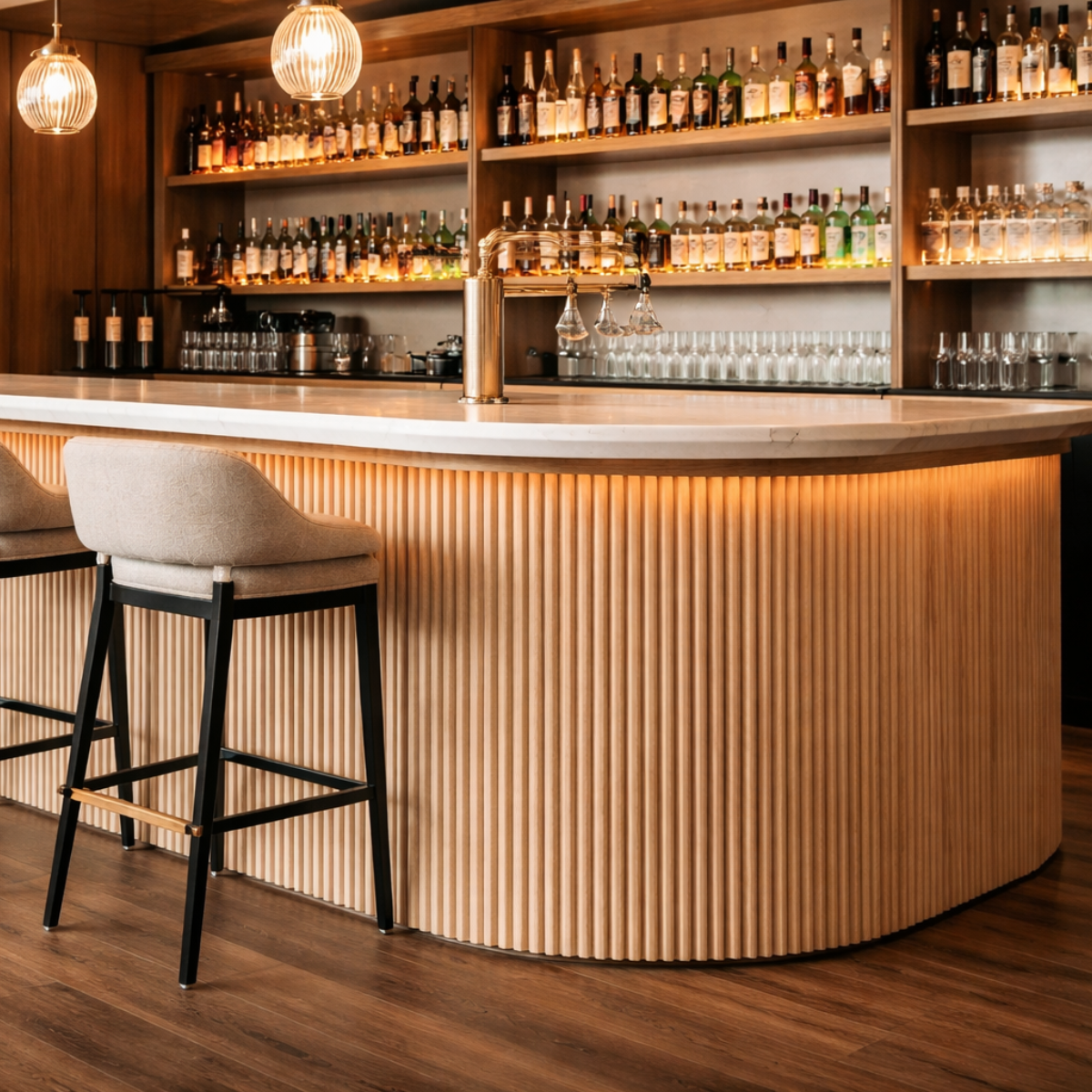 Flexible Reed Wall Panels - 240cm x 60cm - Oak (2 pieces)