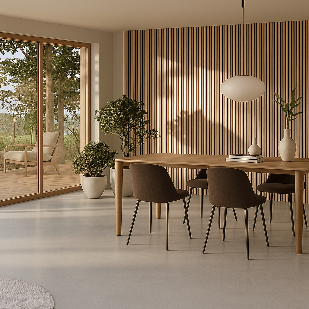 Premium Acoustic Wide Slat Wall Panels - 3-Sided Wood Veneer - Premium Oak 240cm x 30cm (2 pieces)