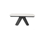 Opulento Matt White & Cosmic Grey Vein Ceramic Extending Dining Table
