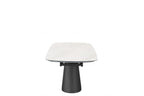 Opulento Matt White & Cosmic Grey Vein Ceramic Extending Dining Table