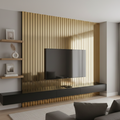 Acoustic Wide Slat Wall Panels - 3 sided - Colour Finish - Gold - 240cm x 30cm (2 pieces)