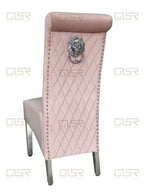 Emma/Lucy Dining Chair with Lion Knocker & Quilted Back (All Colours)