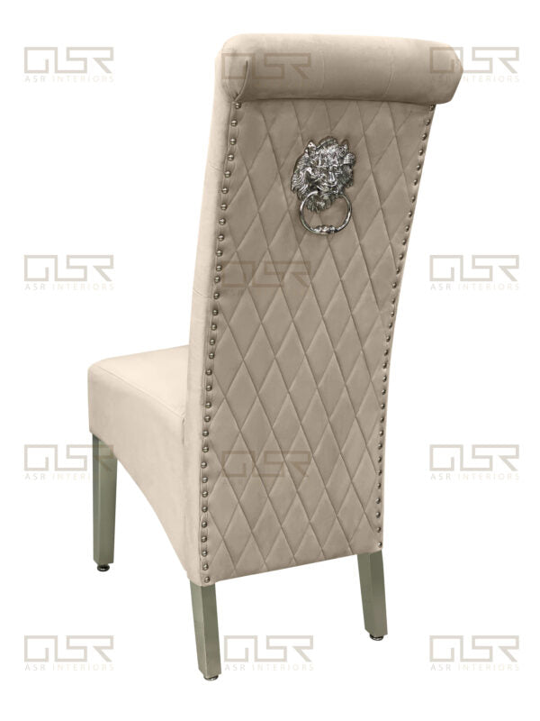 Emma/Lucy Dining Chair with Lion Knocker & Quilted Back (All Colours)