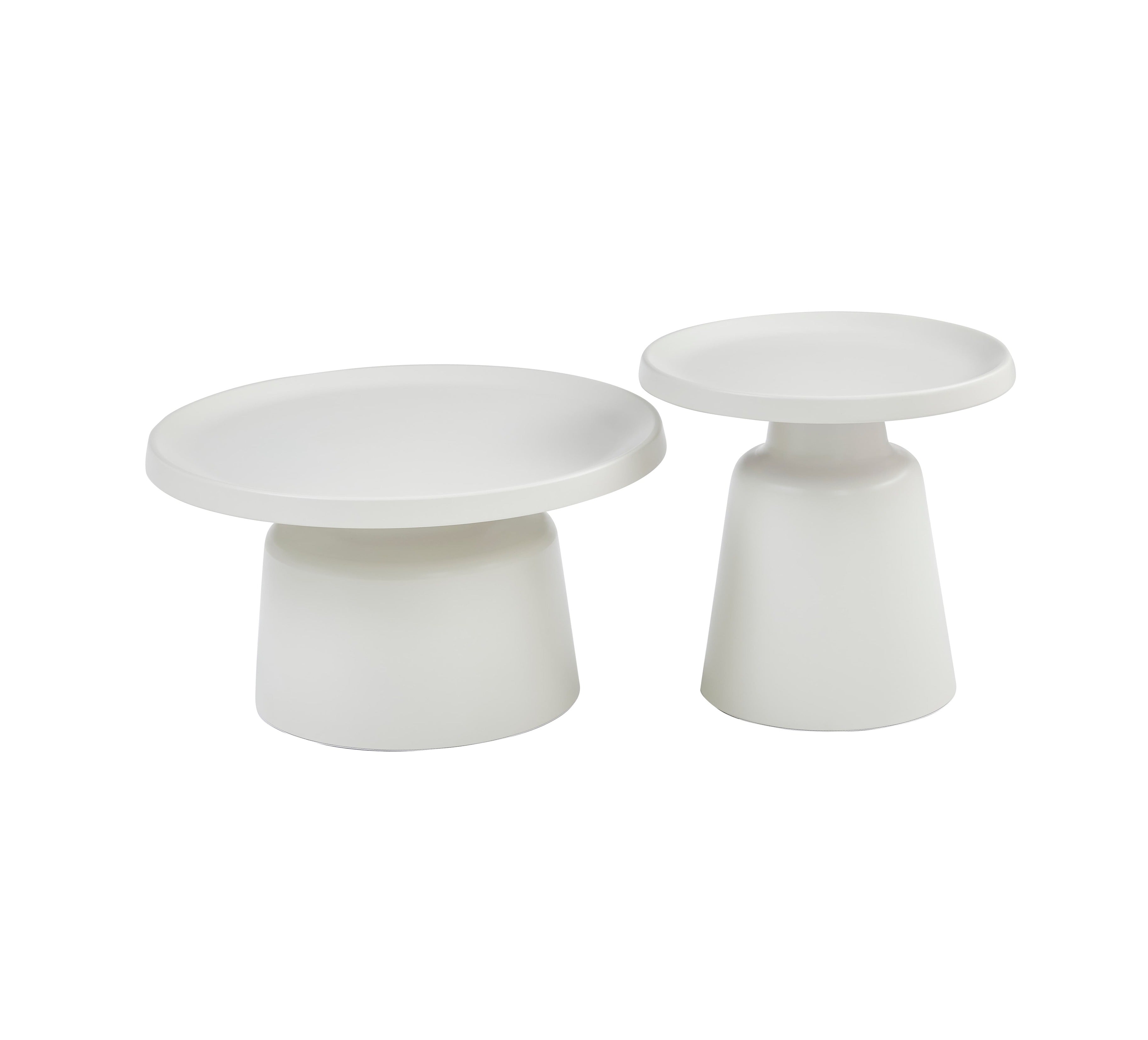 Picollo Coffee & End Tables - Glossy Off-White