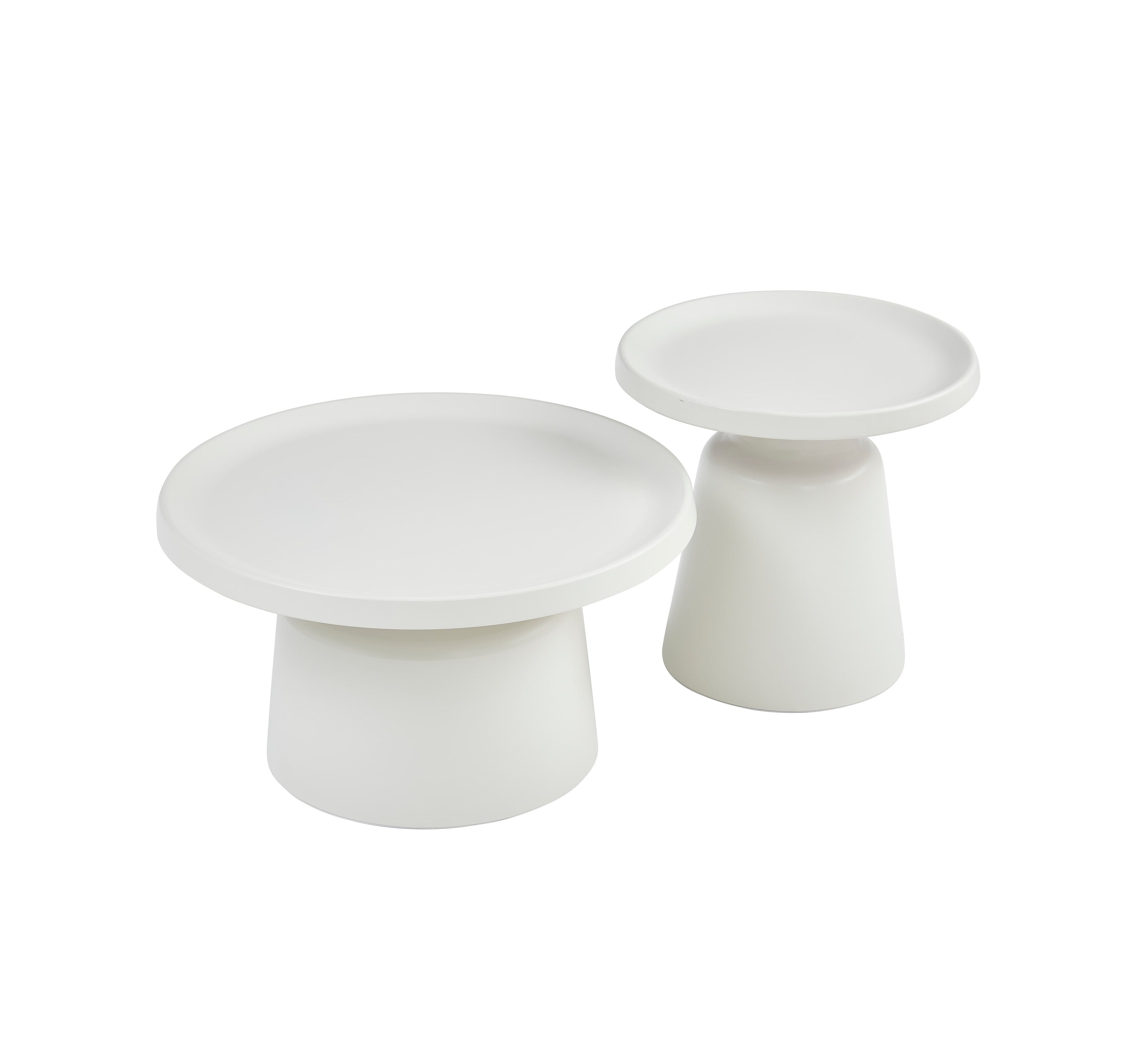 Picollo Coffee & End Tables - Glossy Off-White