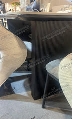 Engelberg 180cm Grey & Black Dining Table