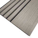Multi Width Acoustic Wood Veneer Wall Panels - Grey Oak - 3-sided - 240cm x 30cm (2 pieces)