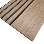 Multi Width Acoustic Wood Veneer Wall Panels - Walnut - 3-sided - 240cm x 30cm (2 pieces)