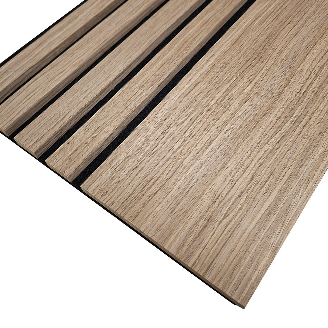 Multi Width Acoustic Wood Veneer Wall Panels - Walnut - 3-sided - 240cm x 30cm (2 pieces)