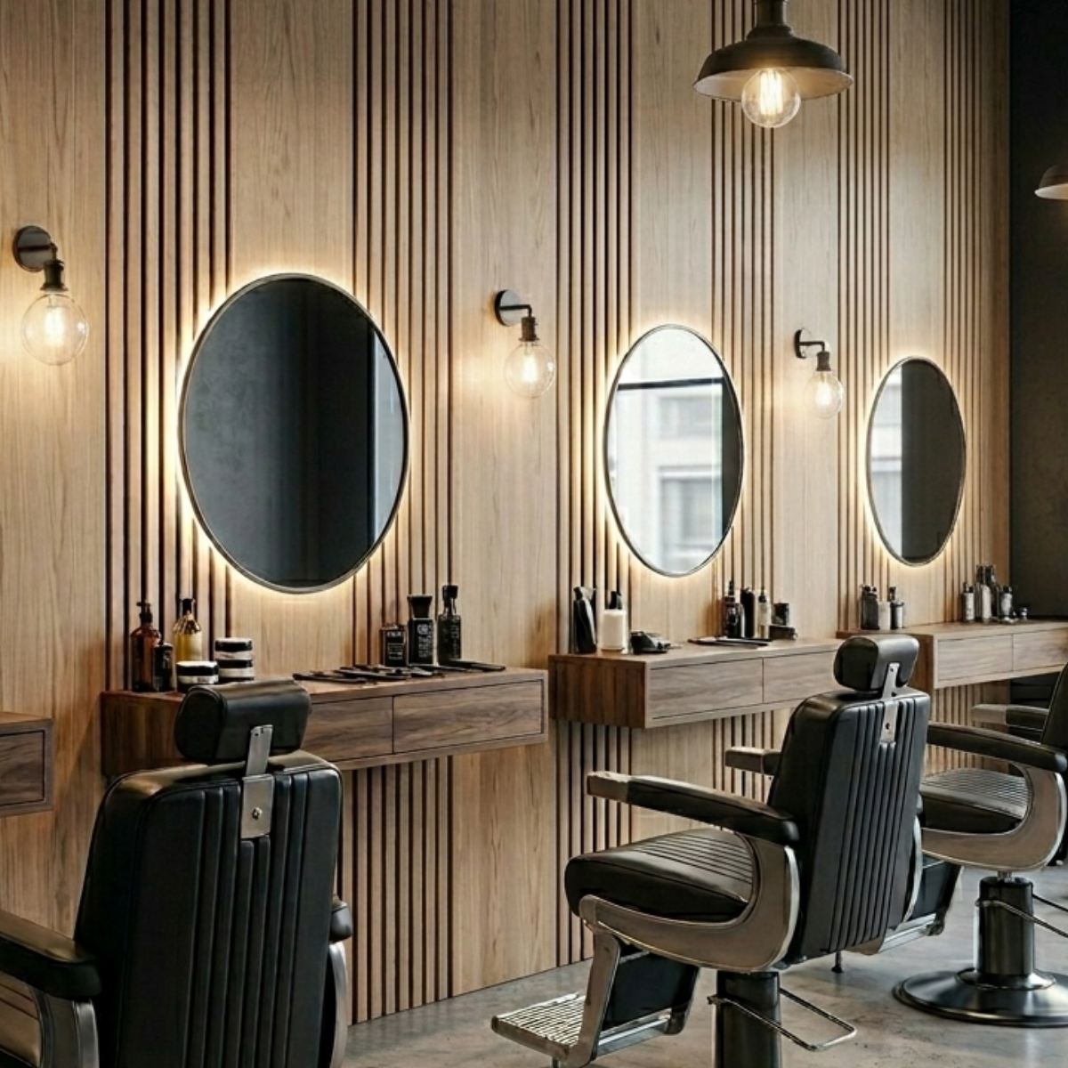 Multi Width Acoustic Wood Veneer Wall Panels - Walnut - 3-sided - 240cm x 30cm (2 pieces)