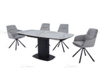 Ritz White / Grey Marble Swivel Ext Ceramic Table