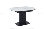 Ritz White / Grey Marble Swivel Ext Ceramic Table