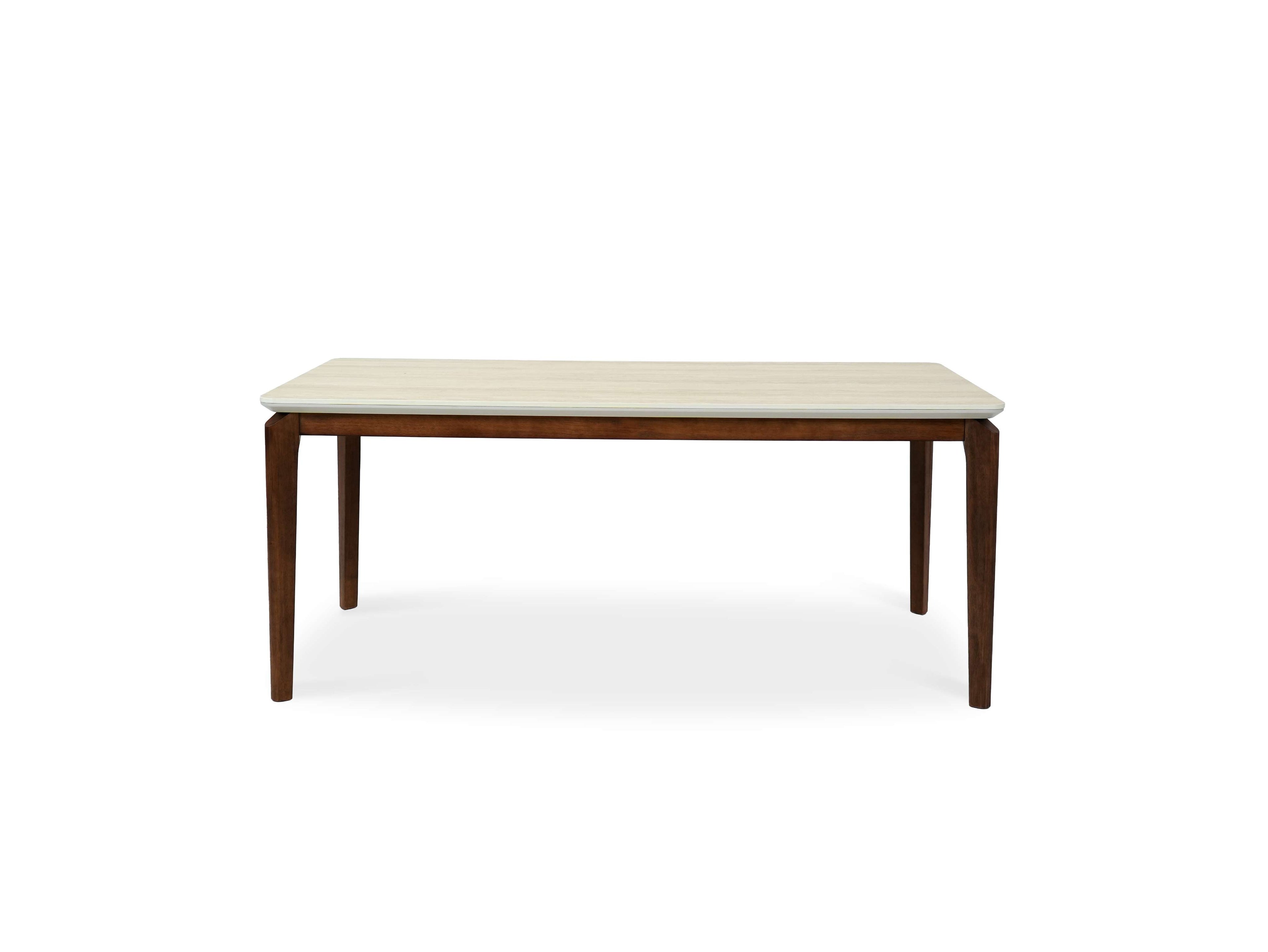 Ronda 180cm Table - Walnut & Travertine