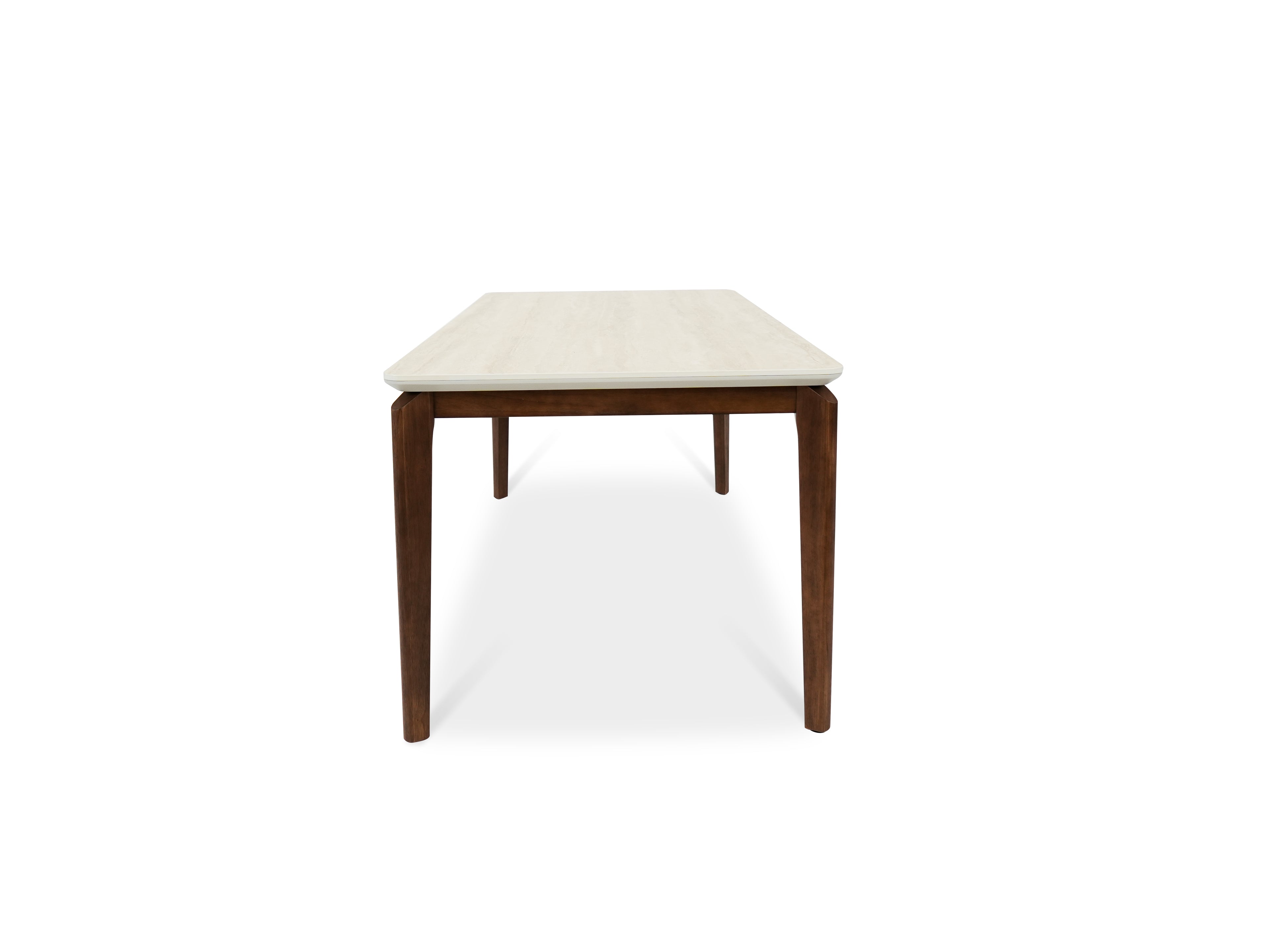 Ronda 180cm Table - Walnut & Travertine