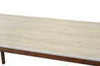 Ronda 180cm Table - Walnut & Travertine