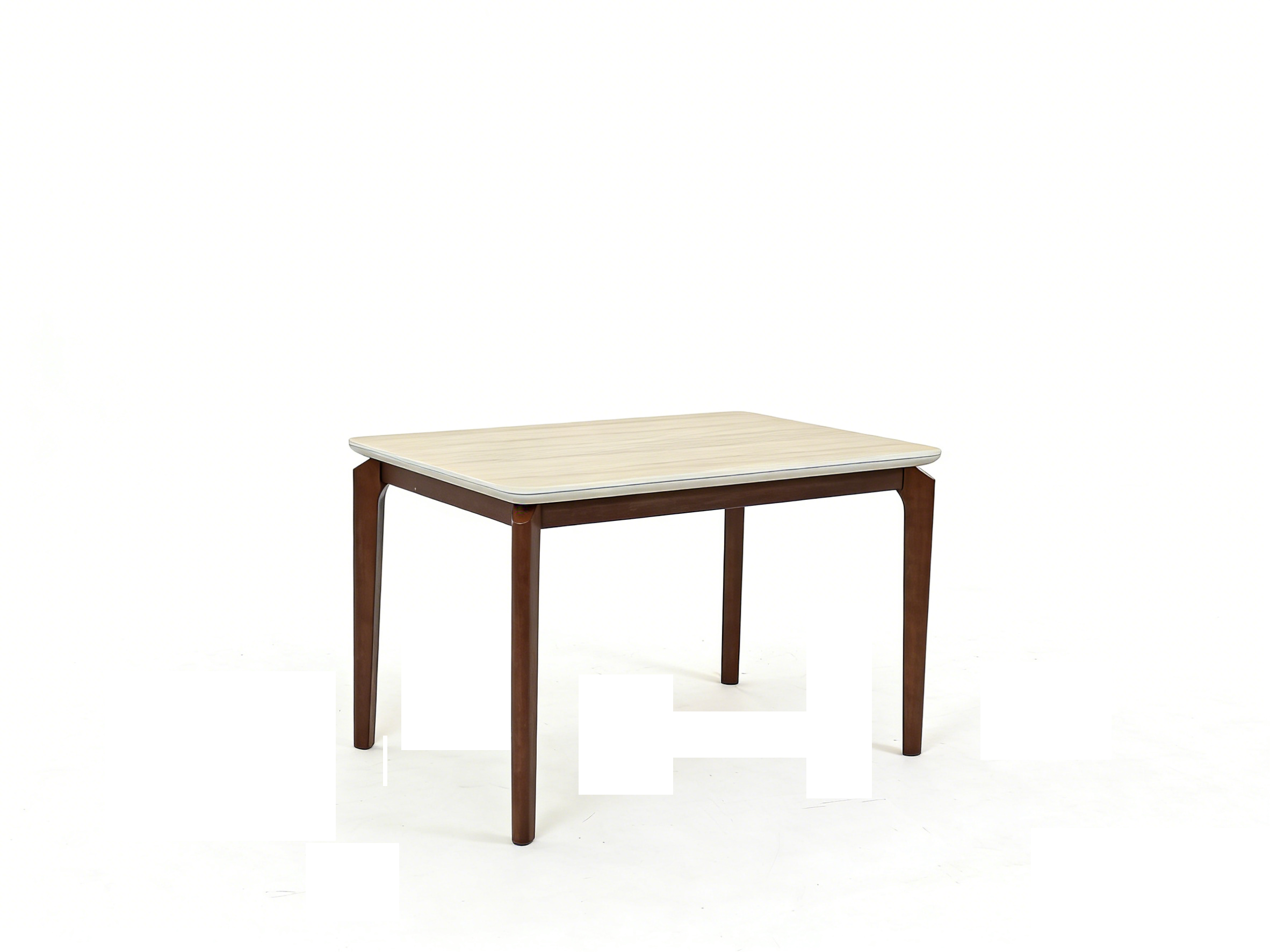 Ronda 120cm Table - Walnut & Travertine